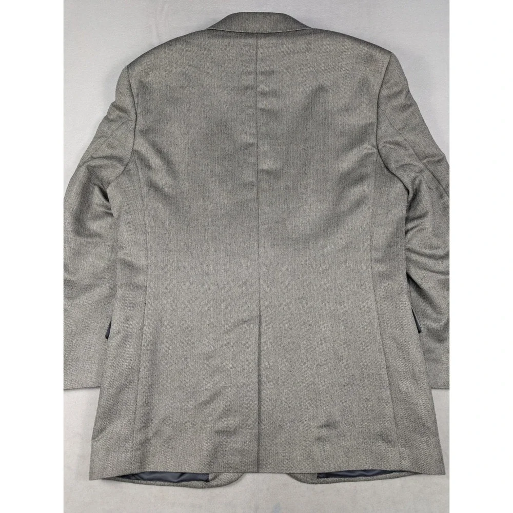 Jos A Bank Signature Collection Silk Camel Hair Herringbone Gray Mens Blazer 42L
